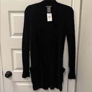 Matty M Black Textured Cardigan